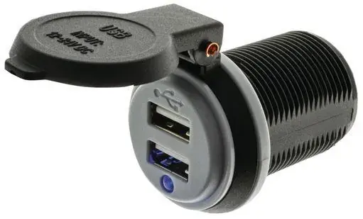 Warranty Included Hulk 4x4 Dual USB Socket - Straight Terminals