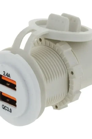 Super Sale Hulk 4x4 Dual USB White Socket Port 1 2.4A with QC3.0