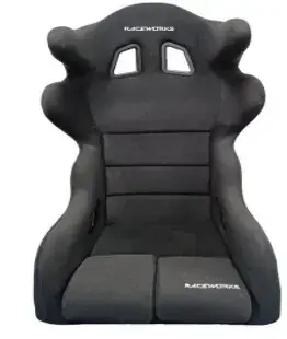 Raceworks Fibreglass Seat With Wings Black Cloth FIA Approved - Medium Best Choice