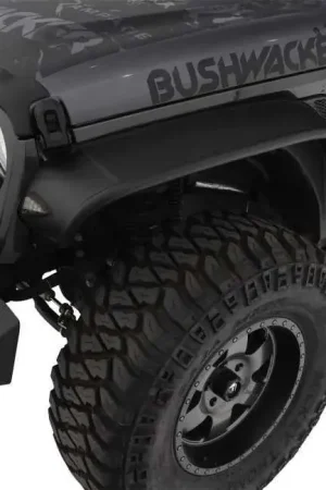Shop Now Bushwacker Flat Style Front Fender Flares 2pc (Wrangler JL 18-22)