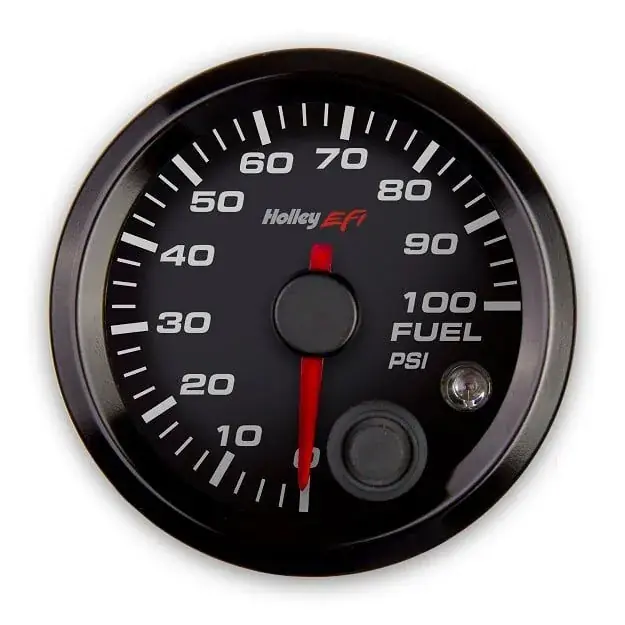 Buy Online Holley EFI Fuel Pressure Gauge Fuel Pressure - Standard 2-1/16" size - CAN - 0-100 PSI - Black Face - Black Bezel