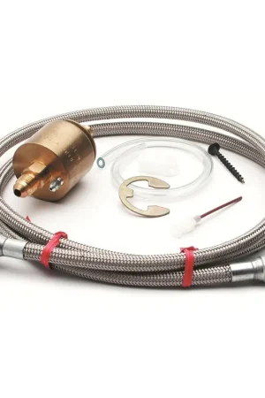 Autometer Fuel Pressure Isolator Kit for 100 PSI Gauges Brass Incl. 4Ft. #4 Braided Stainless Line Time-Limited