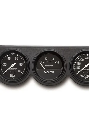 Autometer Gauge Console OILP/WTMP/Volt 2-5/8" 100 PSI/280 °F/16V Black Dial Black BZL AG Editor’s Pick