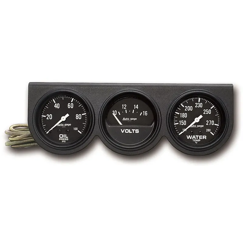 Autometer Gauge Console OILP/WTMP/Volt 2-5/8" 100 PSI/280 °F/16V Black Dial Black BZL AG Editor’s Pick