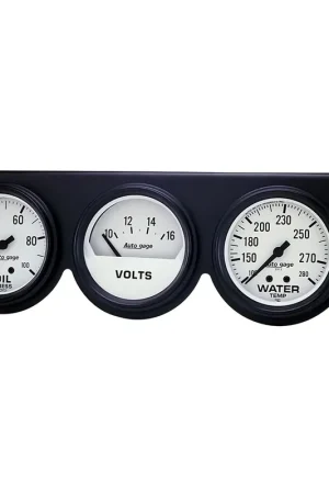 Autometer Gauge Console OILP/WTMP/Volt 2-5/8" 100 PSI/280 °F/16V WhiteDial Black BZL AG Factory Price