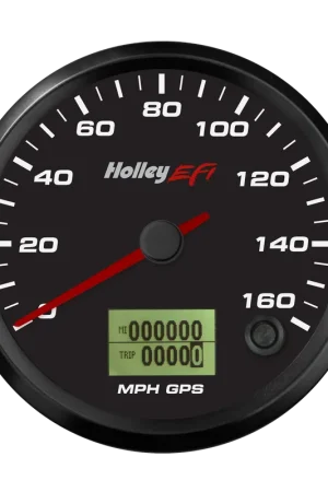 Holley EFI GPS Speedometer 3-3/8" GPS Speedometer w/ Odometer, 0-160 MPH, Black Face Professional Grade