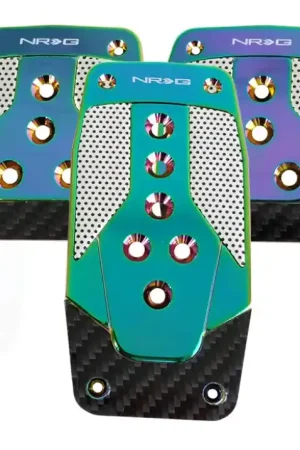 NRG NRG Aluminum Sport Pedal M/T - Neochrome w/Black Carbon New Arrival