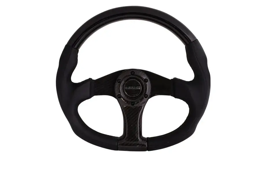 NRG NRG Carbon Fiber Steering Wheel (350mm) Oval Shape w/Black Carbon & Leather Trim No Minimum Order