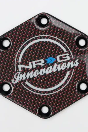Flash Sale NRG NRG Carbon Fiber w/ Red Texalium Fabrics Horn Delete Button Circular Logo Front/ Back