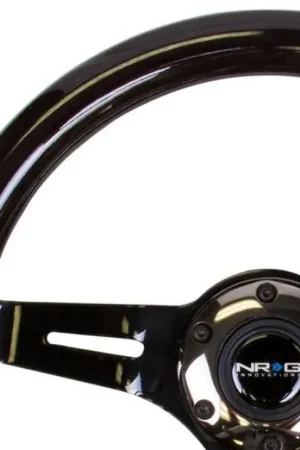 NRG NRG Classic Wood Grain Steering Wheel (310mm) White w/Neochrome 3-Spoke Center New Release