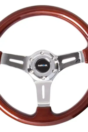NRG NRG Classic Wood Grain Steering Wheel (330mm) Wood Grain w/Chrome 3-Spoke Center Get Yours