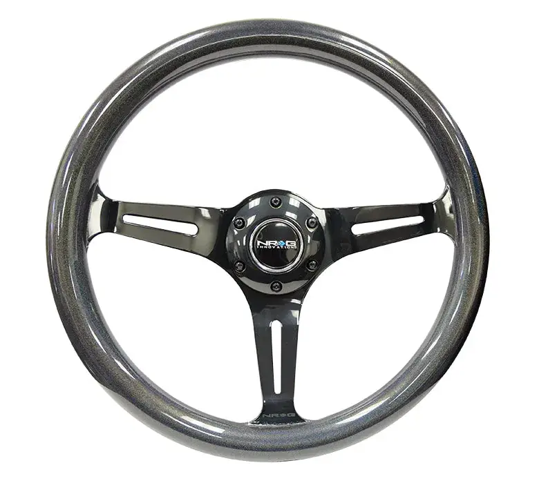 NRG NRG Classic Wood Grain Steering Wheel (350mm) Chameleon/Pearlescent Paint Grip w/Blk 3-Spoke Original