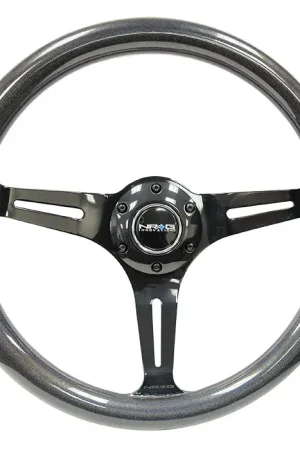 Today Only NRG NRG Classic Wood Grain Wheel - 350mm 3 Chrome Silver Spokes Oak Color Wood