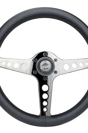 NRG NRG Light Weight Gaming Steering Wheel - Driftz 350mm 3 Black Chrome Spokes Perforated Leather Place Order