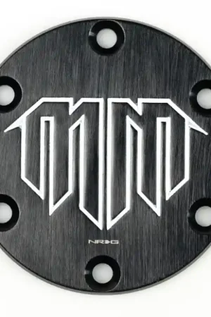 NRG NRG Mad Mike Logo Engraved Horn Delete- Black Worldwide Shipping