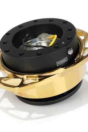 NRG NRG Quick Release Kit Gen 2.8 - Black / Chrome Gold Ring Fan Favorite