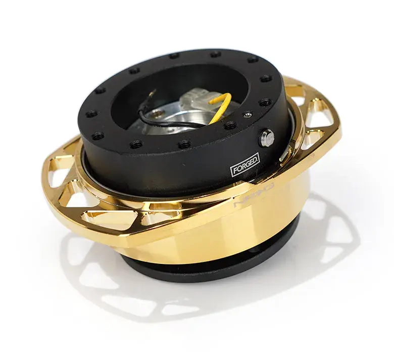 NRG NRG Quick Release Kit Gen 2.8 - Black / Chrome Gold Ring Fan Favorite