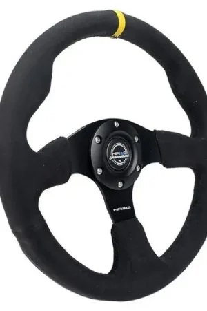 NRG NRG Reinforced Steering Wheel (320mm) Alcantara Steering Wheel w/ Black Stitching Exclusive Offer