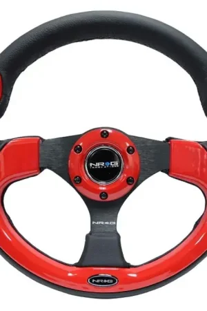 NRG NRG Reinforced Steering Wheel (320mm) w/Carbon Fiber Look Trim (Same As RST-001CBL) One Day Deal