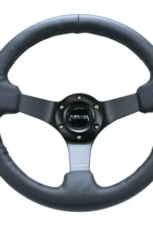 High Quality NRG NRG Reinforced Steering Wheel (330mm/ 3in. Deep) Sport Leather Racing/ 4mm Matte Black Spoke