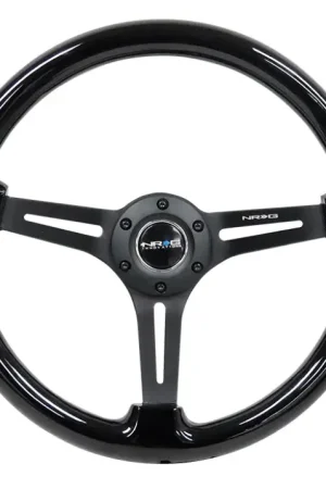 Trusted Brand NRG NRG Reinforced Steering Wheel (350mm / 3in. Deep) Blk Wood w/Blk Matte Spoke/Black Center Mark