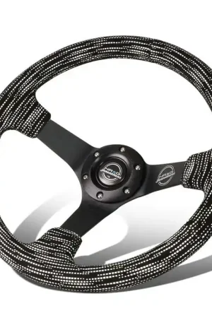 NRG NRG Reinforced Steering Wheel (350mm / 3in. Deep) Microfiber/Black Stitch w/5mm Matte Black Spokes Place Order