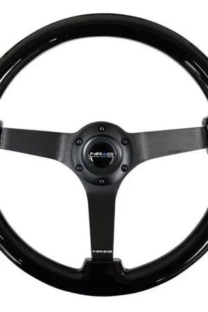 Handmade NRG NRG Reinforced Steering Wheel Classic Wood Grain (350mm / 3in. Deep) Matte Black Solid 3-Spoke