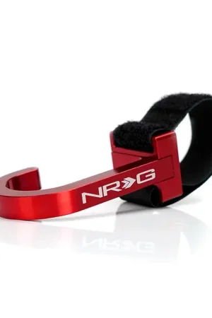 NRG NRG Steering Wheel Hook CNC Aluminum w/ Laser Logo - Red Crafted