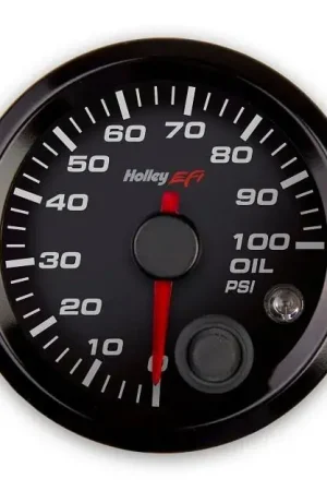 Holley EFI Oil Pressure Gauge Oil Pressure Gauge - Standard 2-1/16" size - CAN - 0-100 PSI - Black Face - Black Bezel Free Shipping