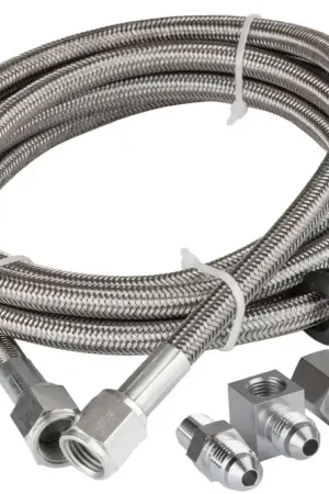 Proflow Oil/Fuel Gauge Stainless Braided Tubing Kit 3ft Fuel And Oil Gauge Fitting Kit 1/8 NPT Block Adapter 3AN Gauge Adapter Limited Offer