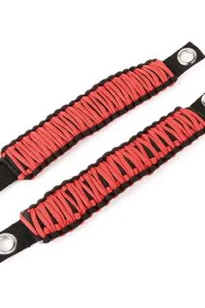 Worldwide Shipping Rugged Ridge Paracord A-Pillar Grab Handle Red 07-18 Jeep Wrangler JK