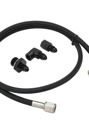 Proflow Pressure Gauge Installation Kit Stainless Braided Black GM For Holden Commodore LS Engines w/ 36in AN4 Hose Special Offer