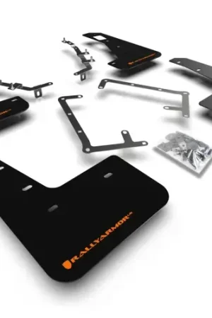 Top Rated Rally Armor Rally Armor 09-11 Ford Focus MK2 RS Black UR Mud Flap Orange Logo