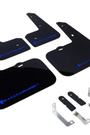 Rally Armor Rally Armor 12-18 Hyundai Veloster Black UR Mud Flap w/ Blue Logo Hassle-Free Returns