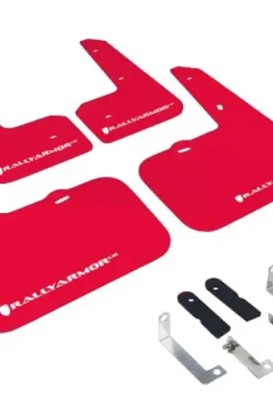 Rally Armor Rally Armor 12-18 Hyundai Veloster Red UR Mud Flap w/ White Logo Mega Sale