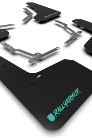 Discount Rally Armor Rally Armor 12-19 Ford Focus ST / 16-19 RS Black UR Mud Flap w/Altered Teal Logo