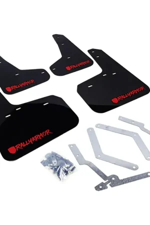 Rally Armor Rally Armor 12-19 Ford Focus ST / 16-19 RS Black UR Mud Flap w/Red Altered Font Logo Top Rated