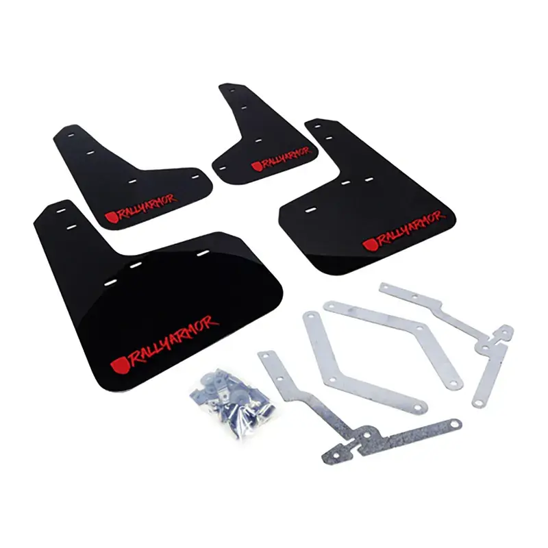 Rally Armor Rally Armor 12-19 Ford Focus ST / 16-19 RS Black UR Mud Flap w/Red Altered Font Logo Top Rated