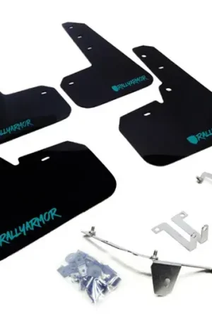 One Day Deal Rally Armor Rally Armor 13-17 Subaru Crosstrek XV Black UR Mud Flap w/Teal Altered Font Logo