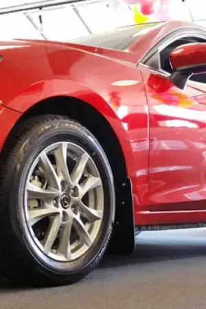 Price Cut Rally Armor Rally Armor 14-18 Mazda3 Red UR Mud Flap w/White Logo