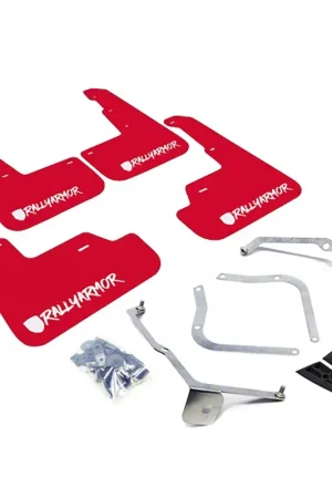 Rally Armor Rally Armor 15-21 Subaru WRX/STI Red Mud Flap White Altered Font Logo Professional Grade