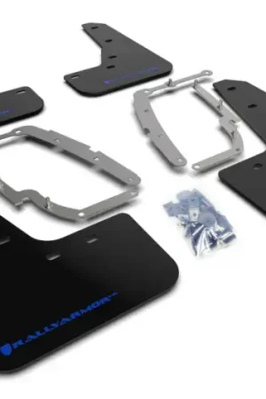 Rally Armor Rally Armor 17-23 Tesla Model 3 Black UR Mud Flap w/Blue Logo Exclusive