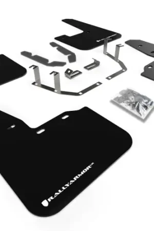 Rally Armor Rally Armor 18-23 Ford Fiesta ST MK8 Black UR Mud Flap w/White Logo Budget