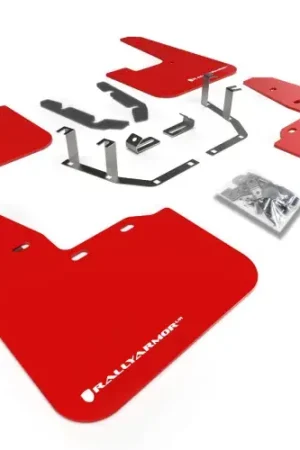 Free Returns Rally Armor Rally Armor 18-23 Ford Fiesta ST MK8 Red UR Mud Flap w/White Logo