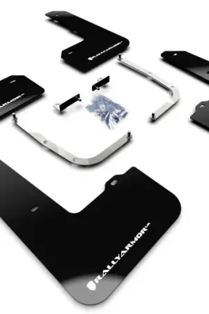Rally Armor Rally Armor 19-22 Hyundai Veloster N Black UR Mud Flap w/ White Logo Professional Grade