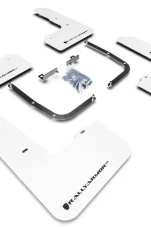 Limited Edition Rally Armor Rally Armor 19-22 Hyundai Veloster N White UR Mud Flap w/ Black Logo
