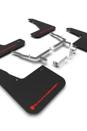 Price Cut Rally Armor Rally Armor 19-24 Ford Focus ST MK4 Black UR Mud Flap w/Red Logo