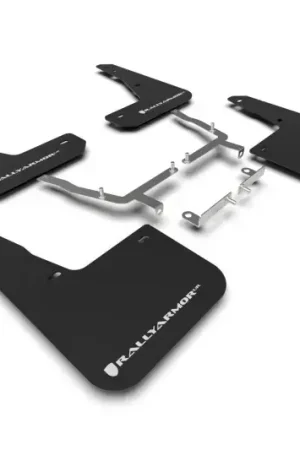 Rally Armor Rally Armor 19-24 Ford Focus ST MK4 Black UR Mud Flap w/White Logo New Arrival