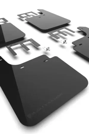 Rally Armor Rally Armor 19-24 Gen 4 Chevy Silverado 1500 Black UR Mud Flap Metallic Black Logo Modern