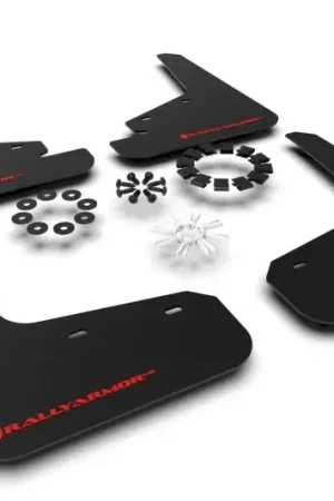 Deal Rally Armor Rally Armor 20-24 Tesla Model Y Black UR Mud Flap w/Red Logo